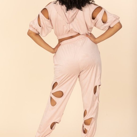 Hoodie Flower Cut-Out Set - Picture 3 of 11